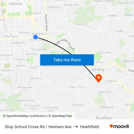 Stop School Cross Rd / Hexham Ave to Heathfield map