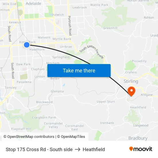 Stop 175 Cross Rd - South side to Heathfield map