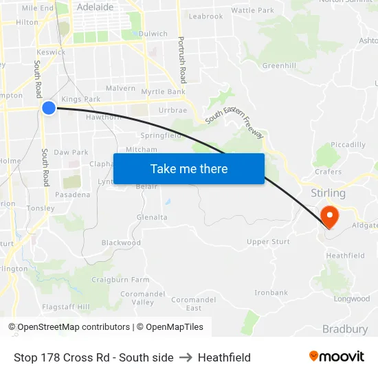 Stop 178 Cross Rd - South side to Heathfield map