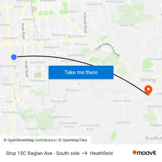 Stop 15C Raglan Ave - South side to Heathfield map