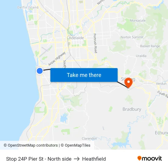 Stop 24P Pier St - North side to Heathfield map