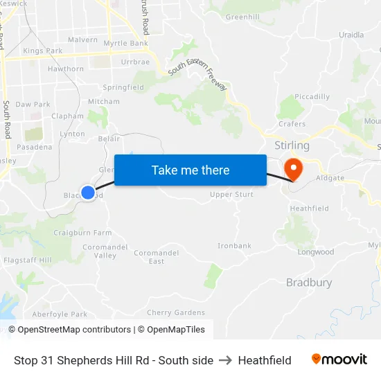 Stop 31 Shepherds Hill Rd - South side to Heathfield map