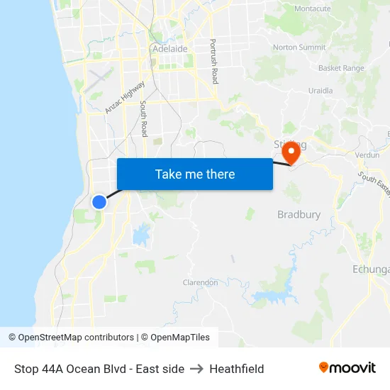 Stop 44A Ocean Blvd - East side to Heathfield map