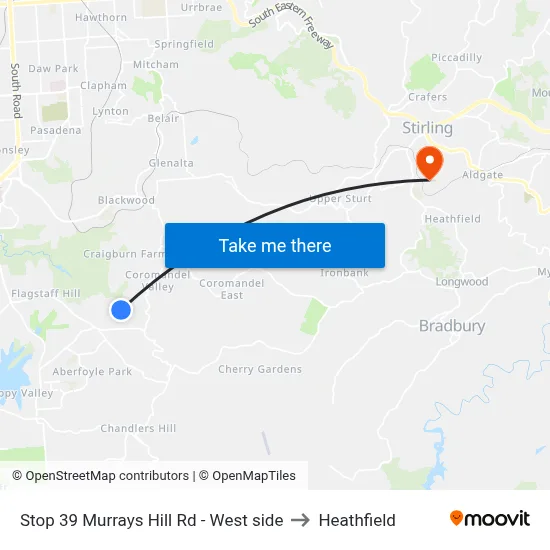 Stop 39 Murrays Hill Rd - West side to Heathfield map