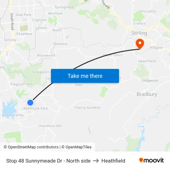 Stop 48 Sunnymeade Dr - North side to Heathfield map