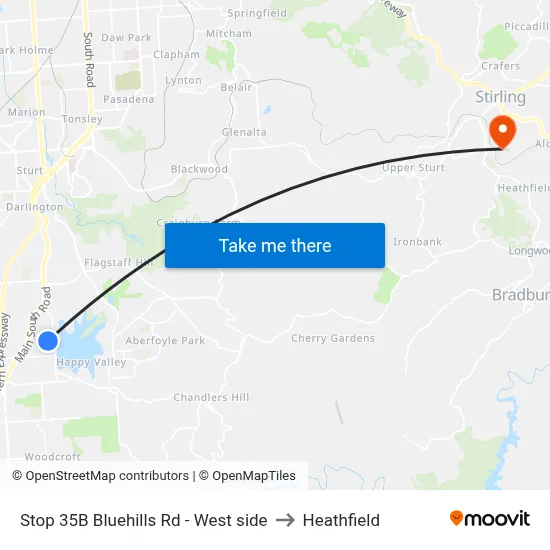 Stop 35B Bluehills Rd - West side to Heathfield map