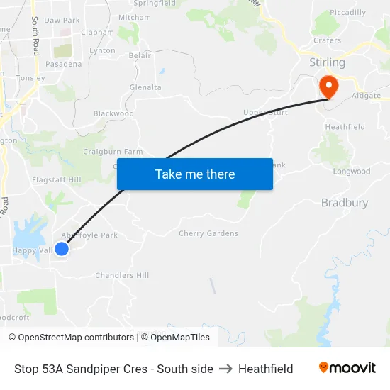 Stop 53A Sandpiper Cres - South side to Heathfield map