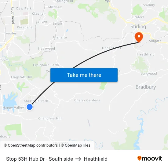 Stop 53H Hub Dr - South side to Heathfield map