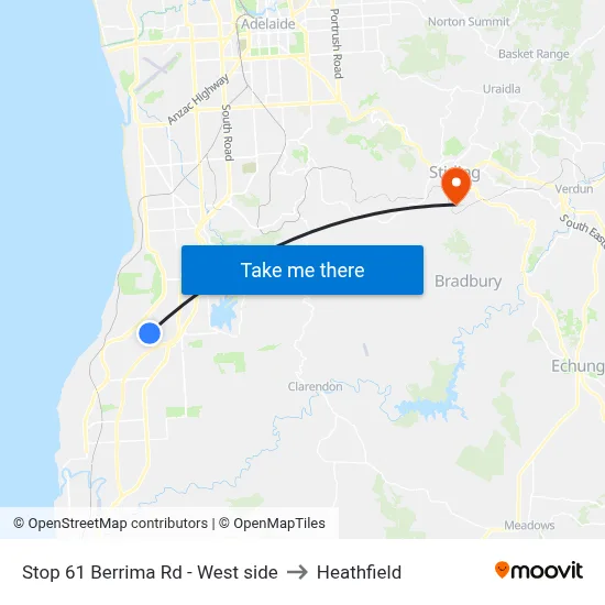 Stop 61 Berrima Rd - West side to Heathfield map