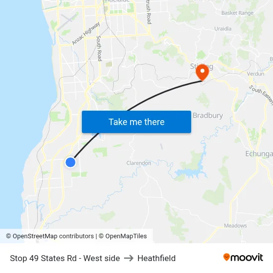 Stop 49 States Rd - West side to Heathfield map