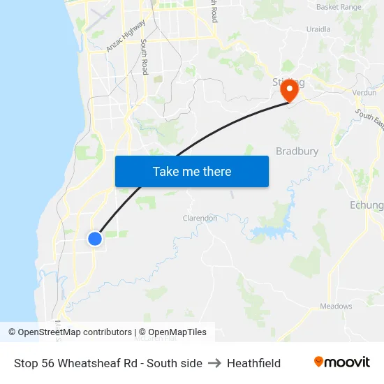 Stop 56 Wheatsheaf Rd - South side to Heathfield map