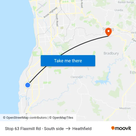 Stop 63 Flaxmill Rd - South side to Heathfield map