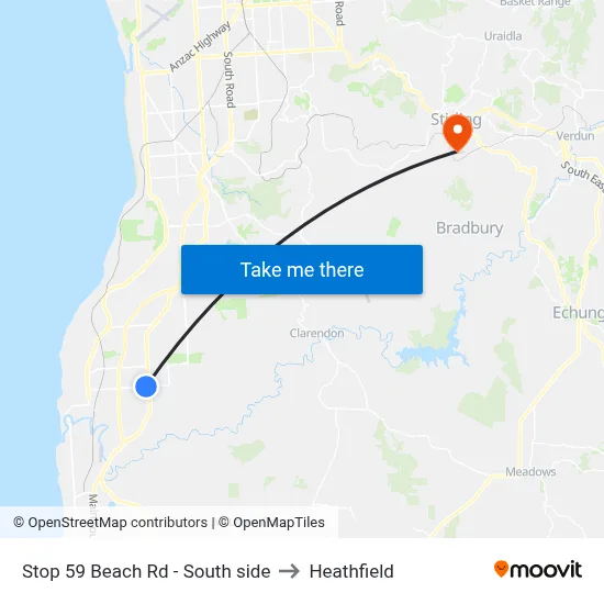 Stop 59 Beach Rd - South side to Heathfield map