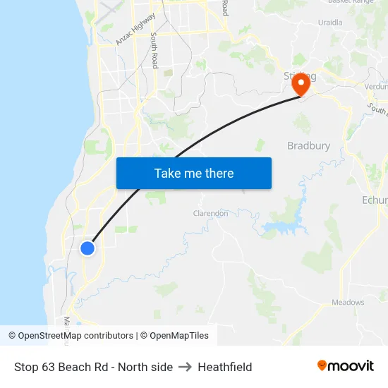 Stop 63 Beach Rd - North side to Heathfield map
