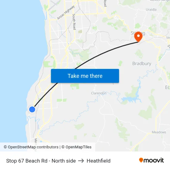 Stop 67 Beach Rd - North side to Heathfield map