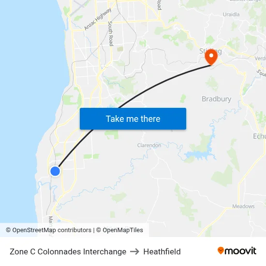 Zone C Colonnades Interchange to Heathfield map