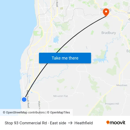 Stop 93 Commercial Rd - East side to Heathfield map
