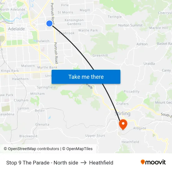 Stop 9 The Parade - North side to Heathfield map