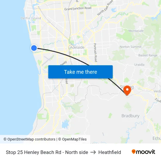 Stop 25 Henley Beach Rd - North side to Heathfield map