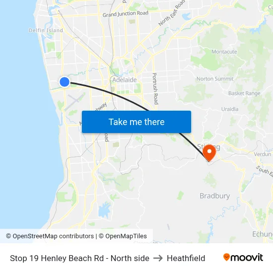 Stop 19 Henley Beach Rd - North side to Heathfield map