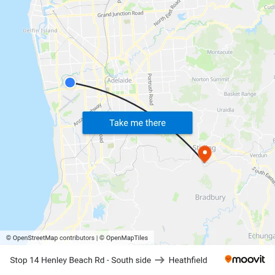 Stop 14 Henley Beach Rd - South side to Heathfield map
