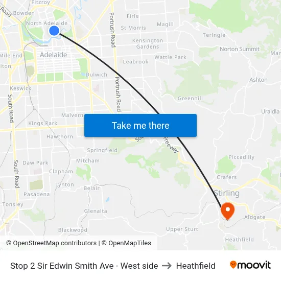Stop 2 Sir Edwin Smith Ave - West side to Heathfield map