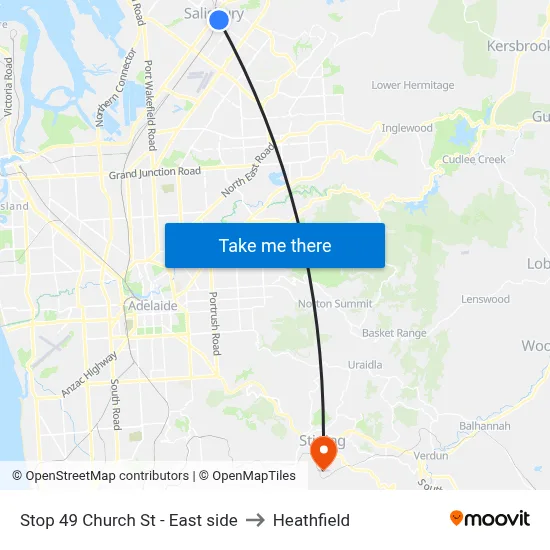 Stop 49 Church St - East side to Heathfield map