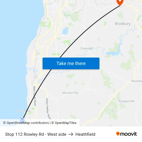 Stop 112 Rowley Rd - West side to Heathfield map