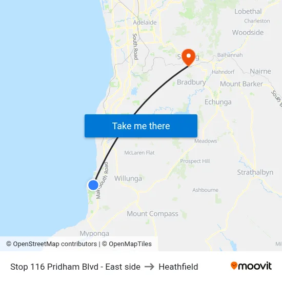 Stop 116 Pridham Blvd - East side to Heathfield map