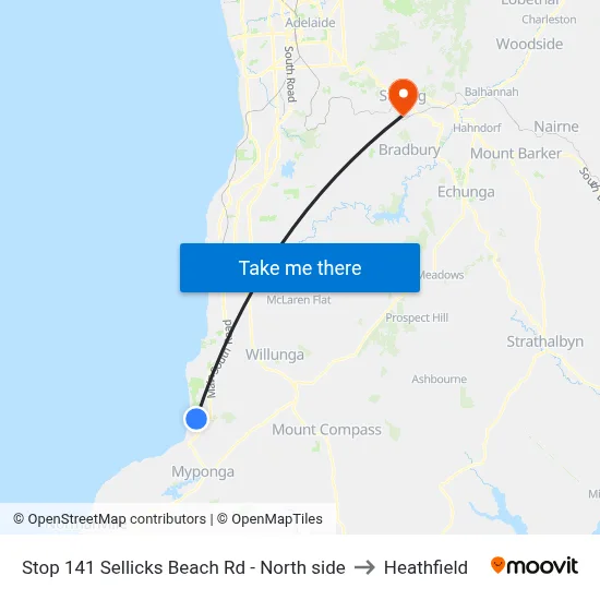 Stop 141 Sellicks Beach Rd - North side to Heathfield map