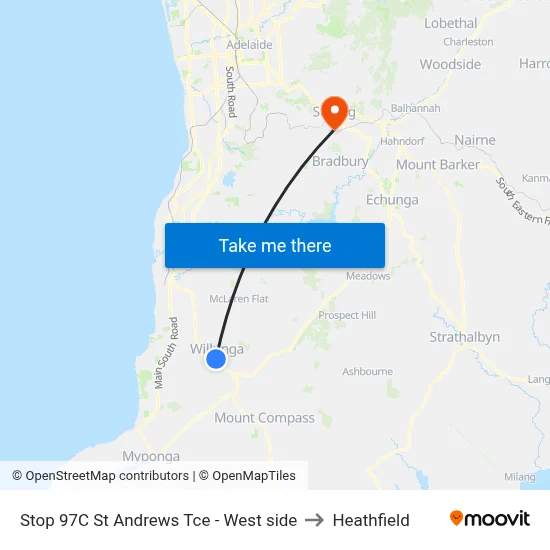 Stop 97C St Andrews Tce - West side to Heathfield map