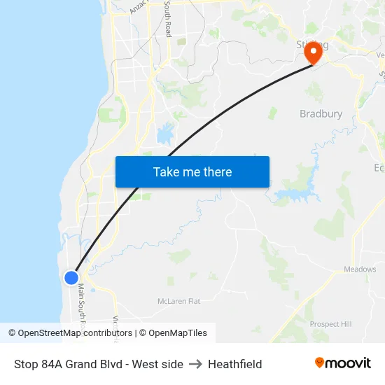 Stop 84A Grand Blvd - West side to Heathfield map