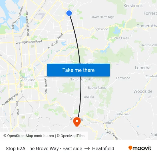 Stop 62A The Grove Way - East side to Heathfield map