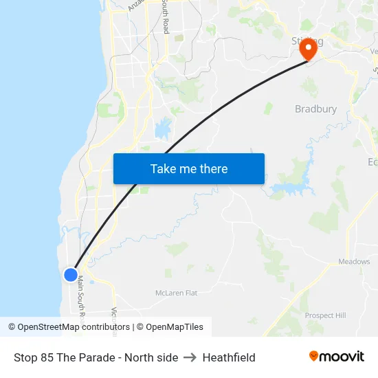 Stop 85 The Parade - North side to Heathfield map