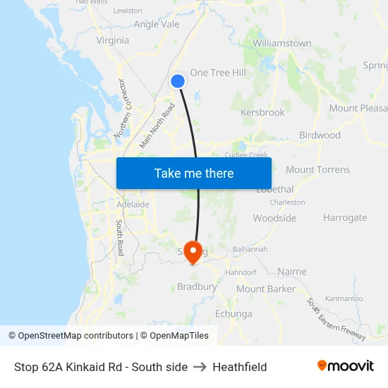 Stop 62A Kinkaid Rd - South side to Heathfield map
