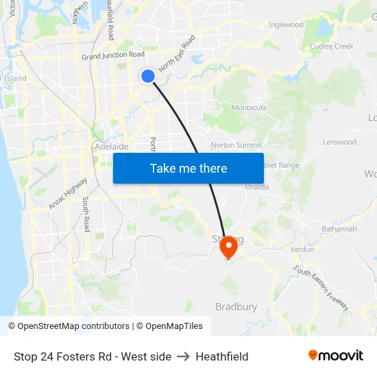 Stop 24 Fosters Rd - West side to Heathfield map