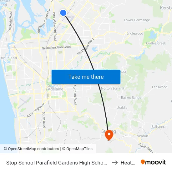 Stop School Parafield Gardens High School Shepherdson Rd to Heathfield map