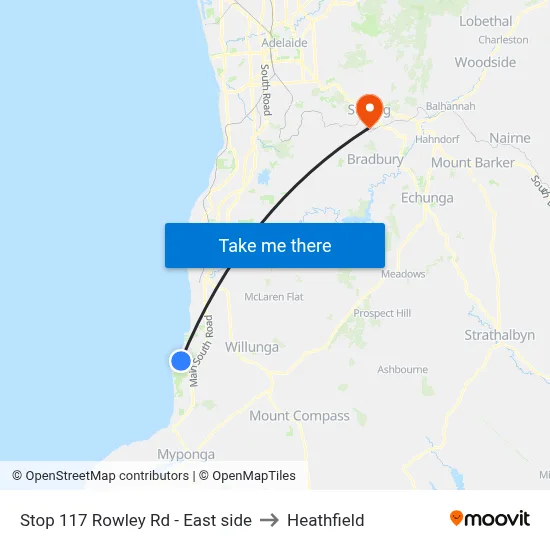 Stop 117 Rowley Rd - East side to Heathfield map