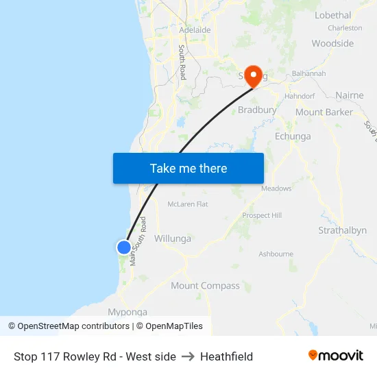 Stop 117 Rowley Rd - West side to Heathfield map