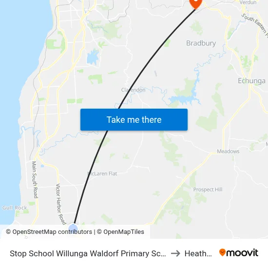 Stop School Willunga Waldorf Primary School Jay Dr to Heathfield map