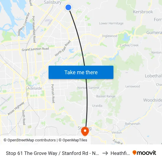 Stop 61 The Grove Way / Stanford Rd - North side to Heathfield map