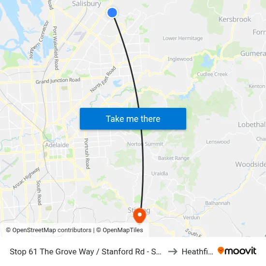 Stop 61 The Grove Way / Stanford Rd - South side to Heathfield map
