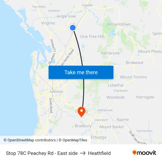 Stop 78C Peachey Rd - East side to Heathfield map