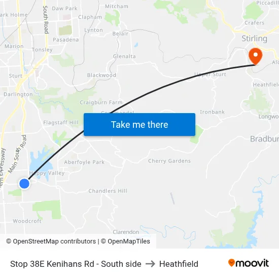 Stop 38E Kenihans Rd - South side to Heathfield map