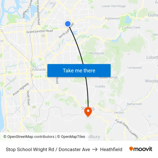 Stop School Wright Rd / Doncaster Ave to Heathfield map