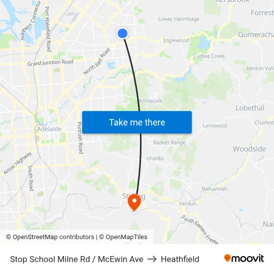 Stop School Milne Rd / McEwin Ave to Heathfield map