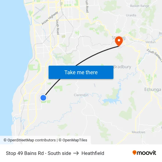 Stop 49 Bains Rd - South side to Heathfield map