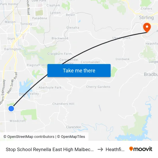 Stop School Reynella East High Malbeck Dr to Heathfield map