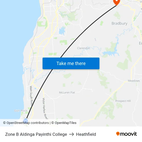 Zone B Aldinga Payinthi College to Heathfield map