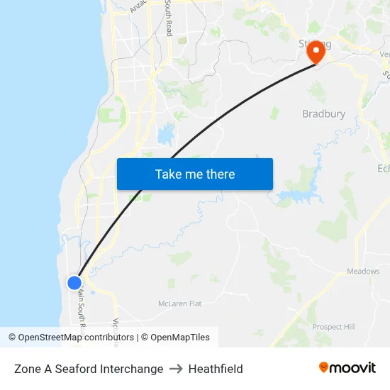 Zone A Seaford Interchange to Heathfield map